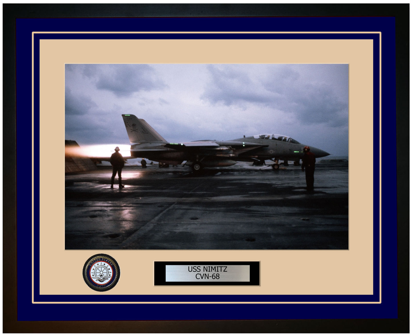 USS NIMITZ CVN-68 Framed Navy Ship Photo Blue