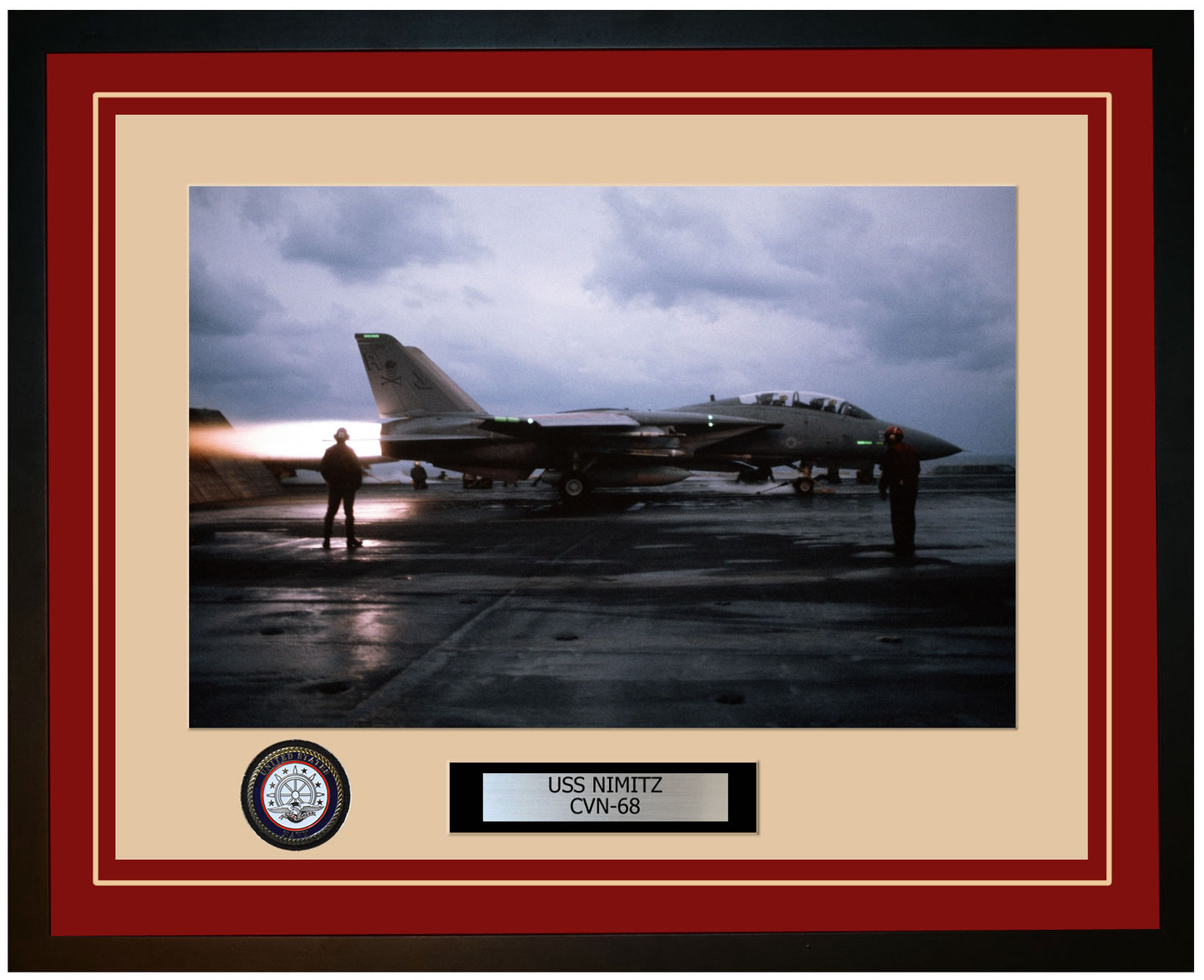USS NIMITZ CVN-68 Framed Navy Ship Photo Burgundy