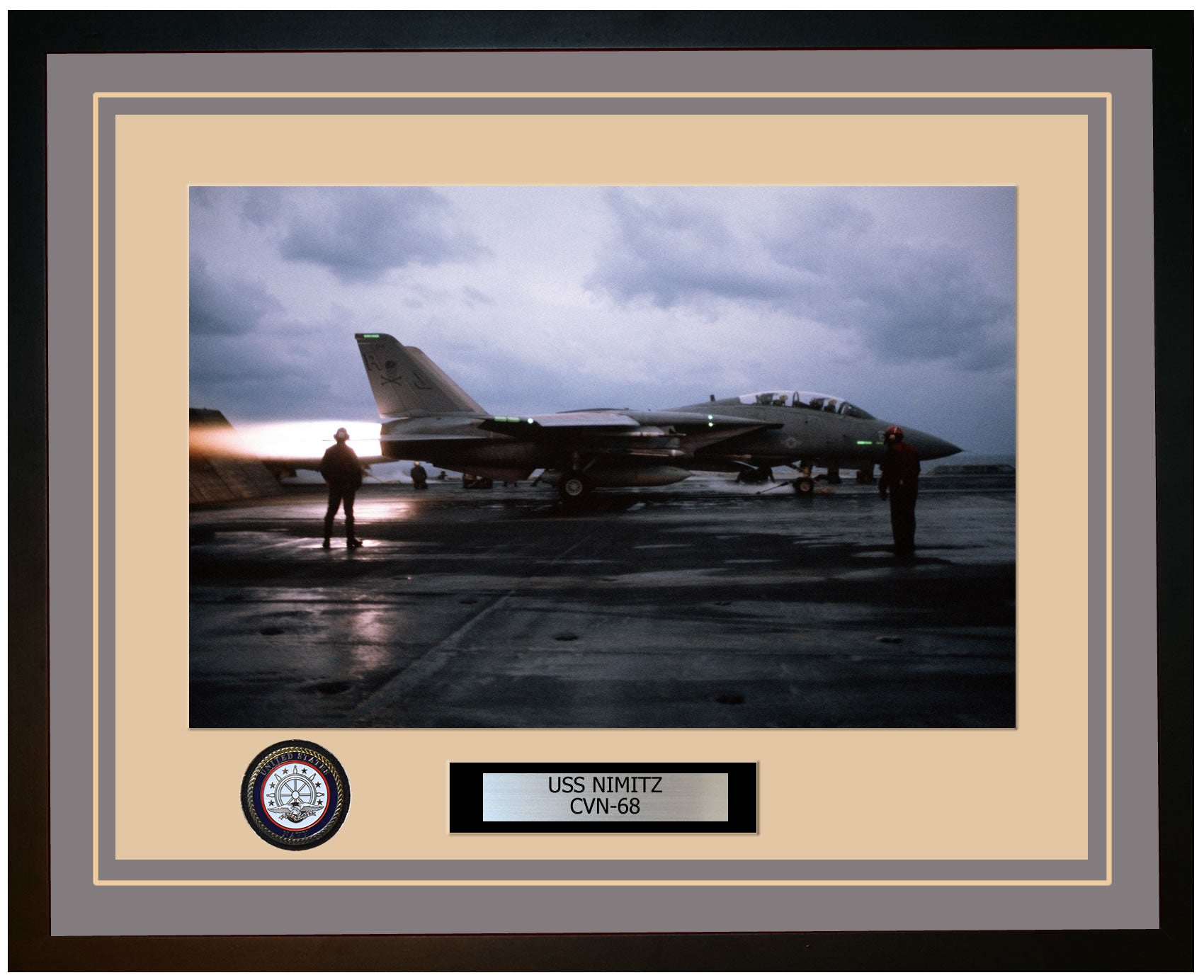 USS NIMITZ CVN-68 Framed Navy Ship Photo Grey