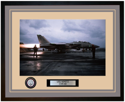 USS NIMITZ CVN-68 Framed Navy Ship Photo Grey