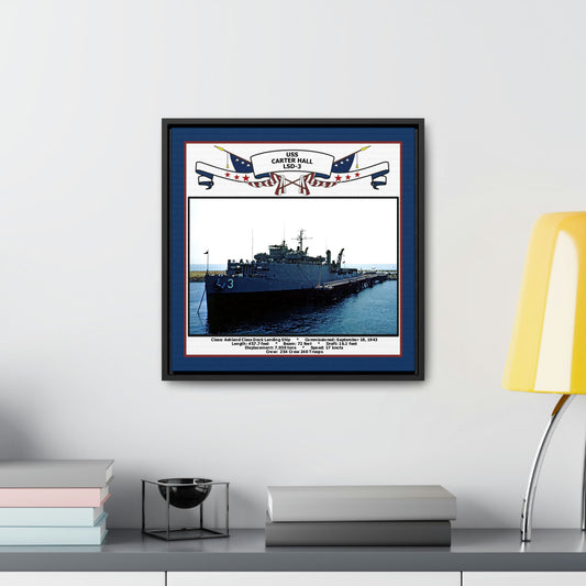 USS Carter Hall LSD-3 Navy Floating Frame Photo Desk View