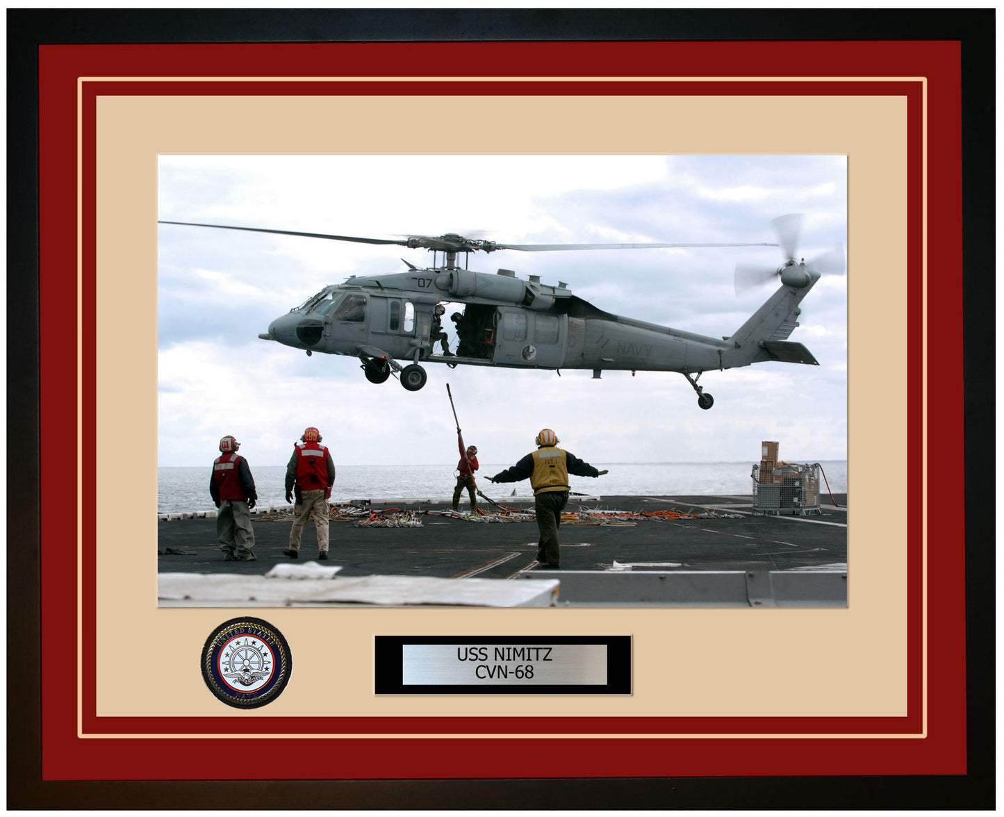USS NIMITZ CVN-68 Framed Navy Ship Photo Burgundy