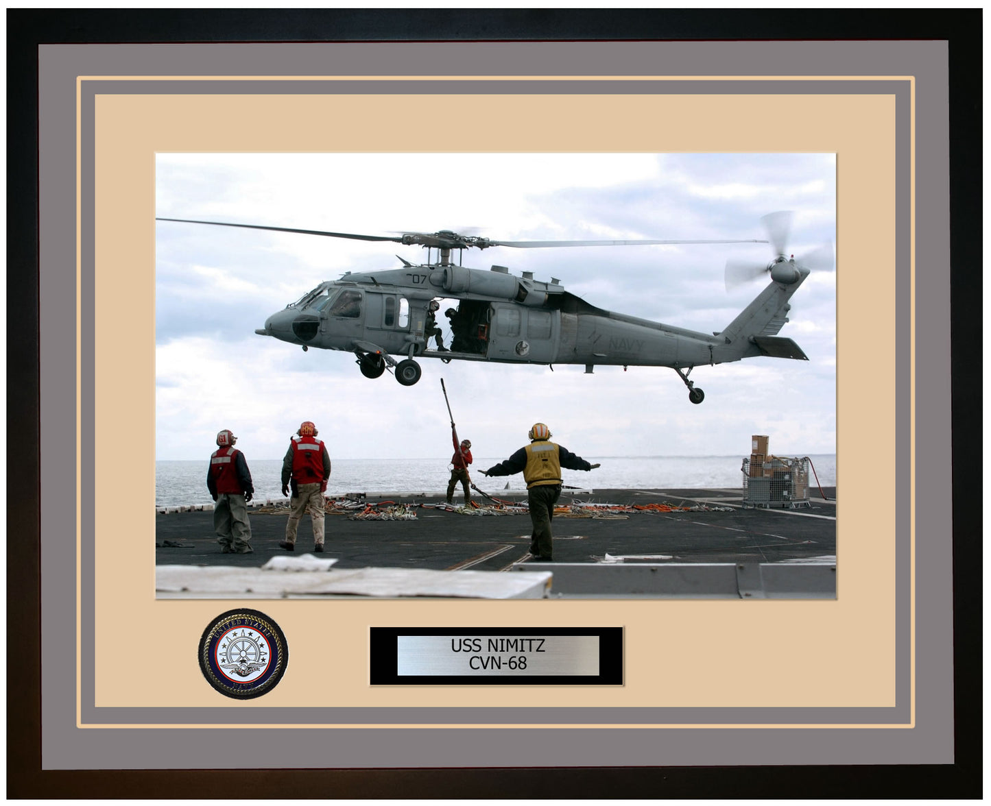 USS NIMITZ CVN-68 Framed Navy Ship Photo Grey
