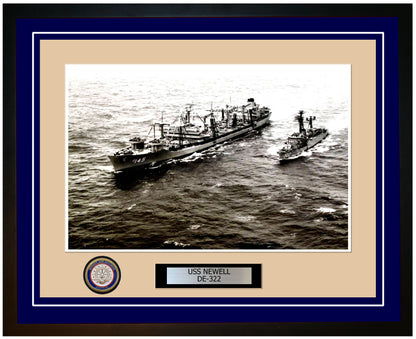 USS Newell DE-322 Framed Navy Ship Photo Blue