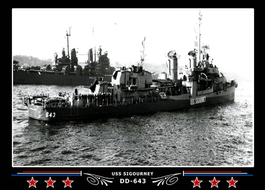 USS Sigourney DD-643 Canvas Photo Print