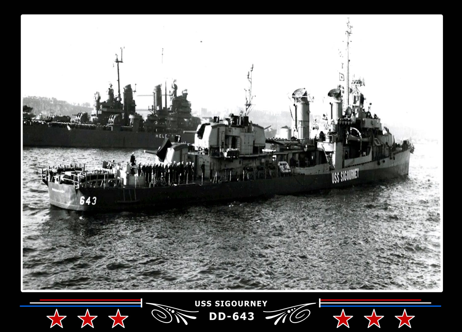 USS Sigourney DD-643 Canvas Photo Print