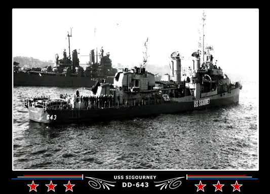 USS Sigourney DD-643 Canvas Photo Print