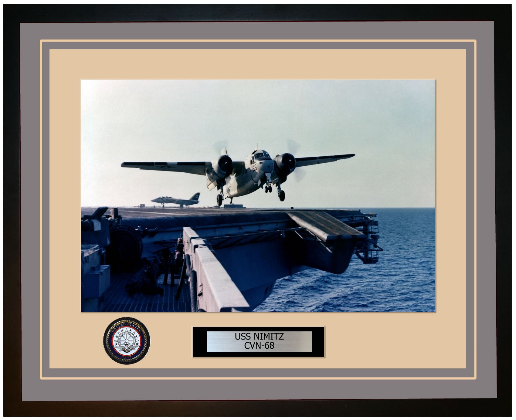 USS NIMITZ CVN-68 Framed Navy Ship Photo Grey
