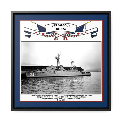 USS Falgout DE-324 Navy Floating Frame Photo Front View