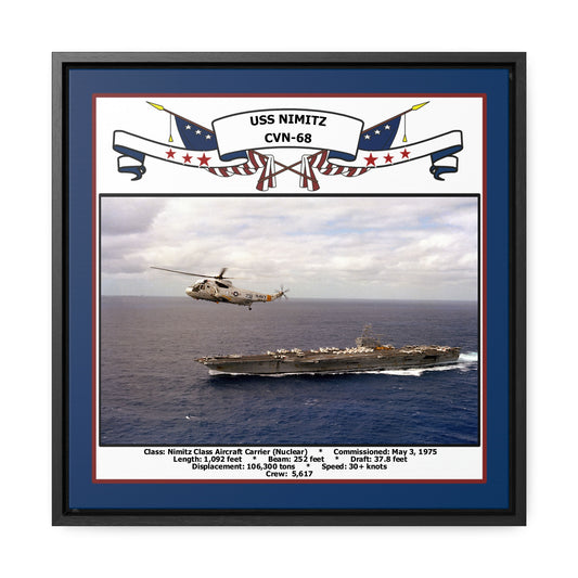 USS Nimitz CVN-68 Navy Floating Frame Photo Front View