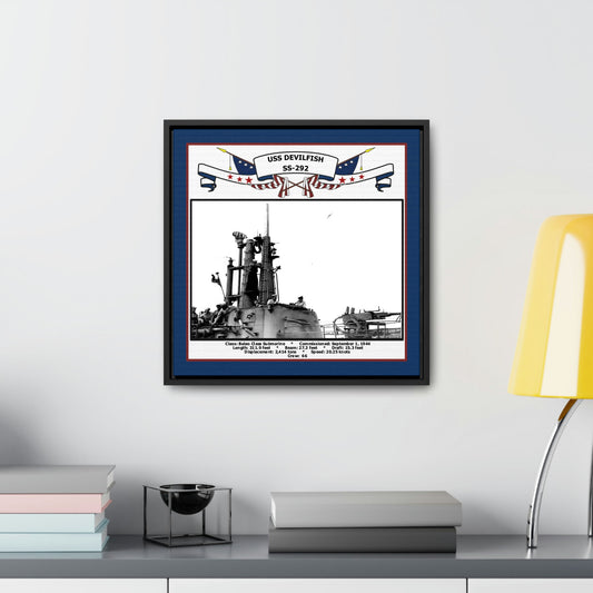 USS Devilfish SS-292 Navy Floating Frame Photo Desk View