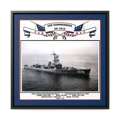 USS Hammerberg DE-1015 Navy Floating Frame Photo Front View