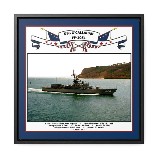 USS O'Callahan FF-1051 Navy Floating Frame Photo Front View