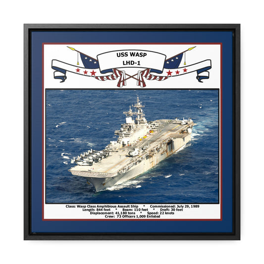 USS Wasp LHD-1 Navy Floating Frame Photo Front View