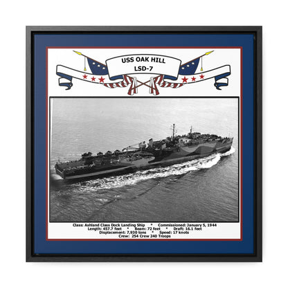 USS Oak Hill LSD-7 Navy Floating Frame Photo Front View