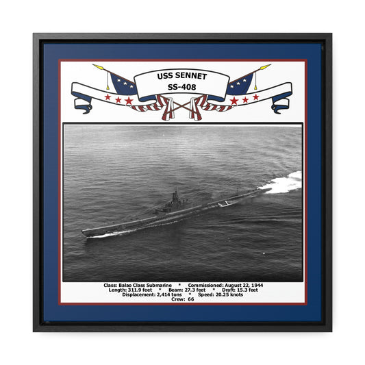 USS Sennet SS-408 Navy Floating Frame Photo Front View
