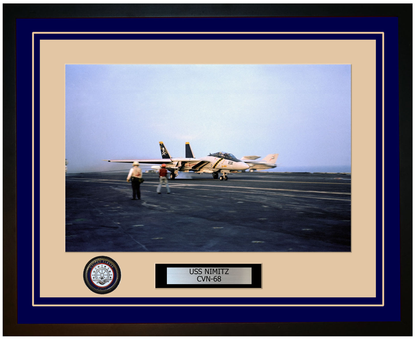 USS NIMITZ CVN-68 Framed Navy Ship Photo Blue