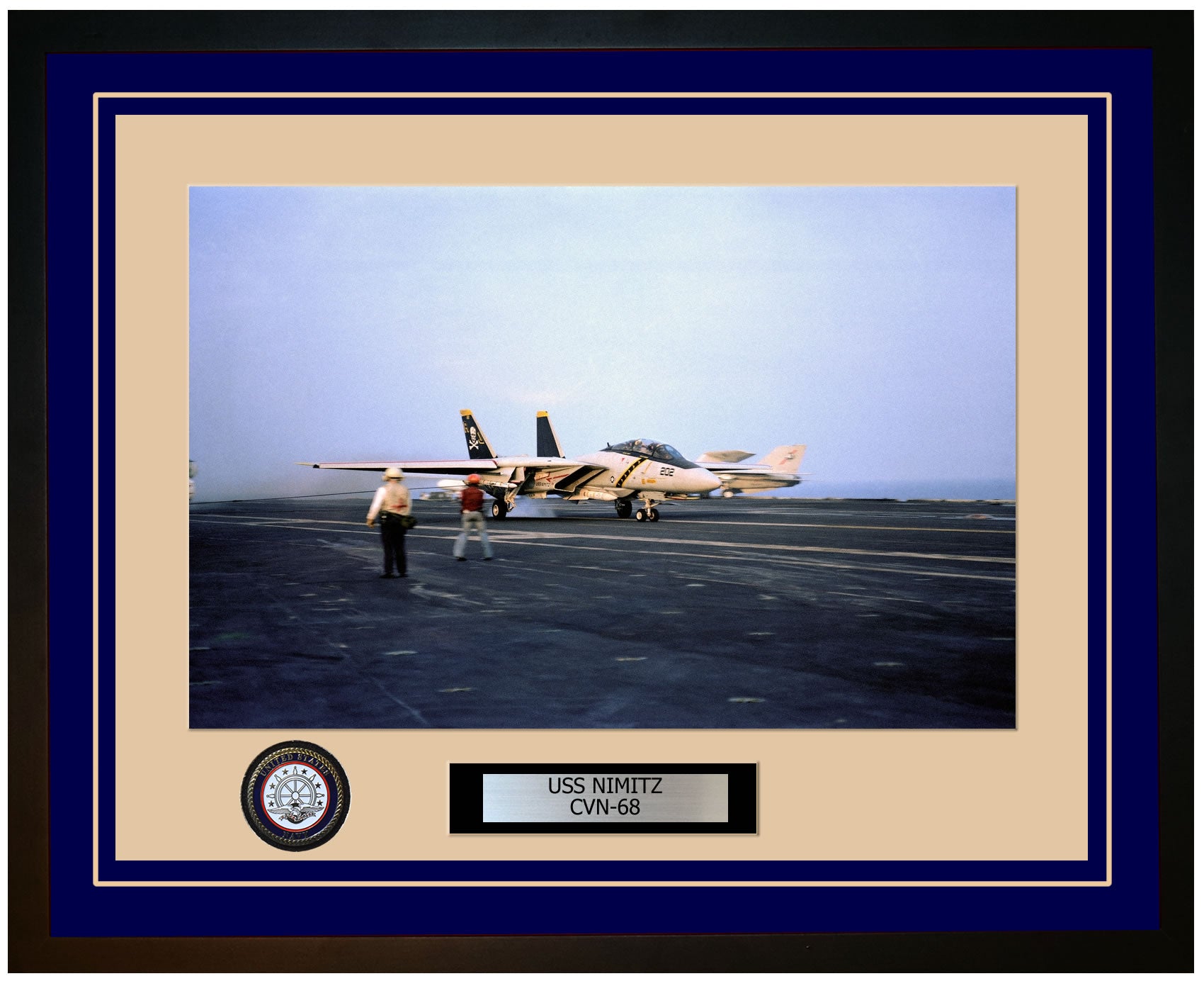 USS NIMITZ CVN-68 Framed Navy Ship Photo Blue