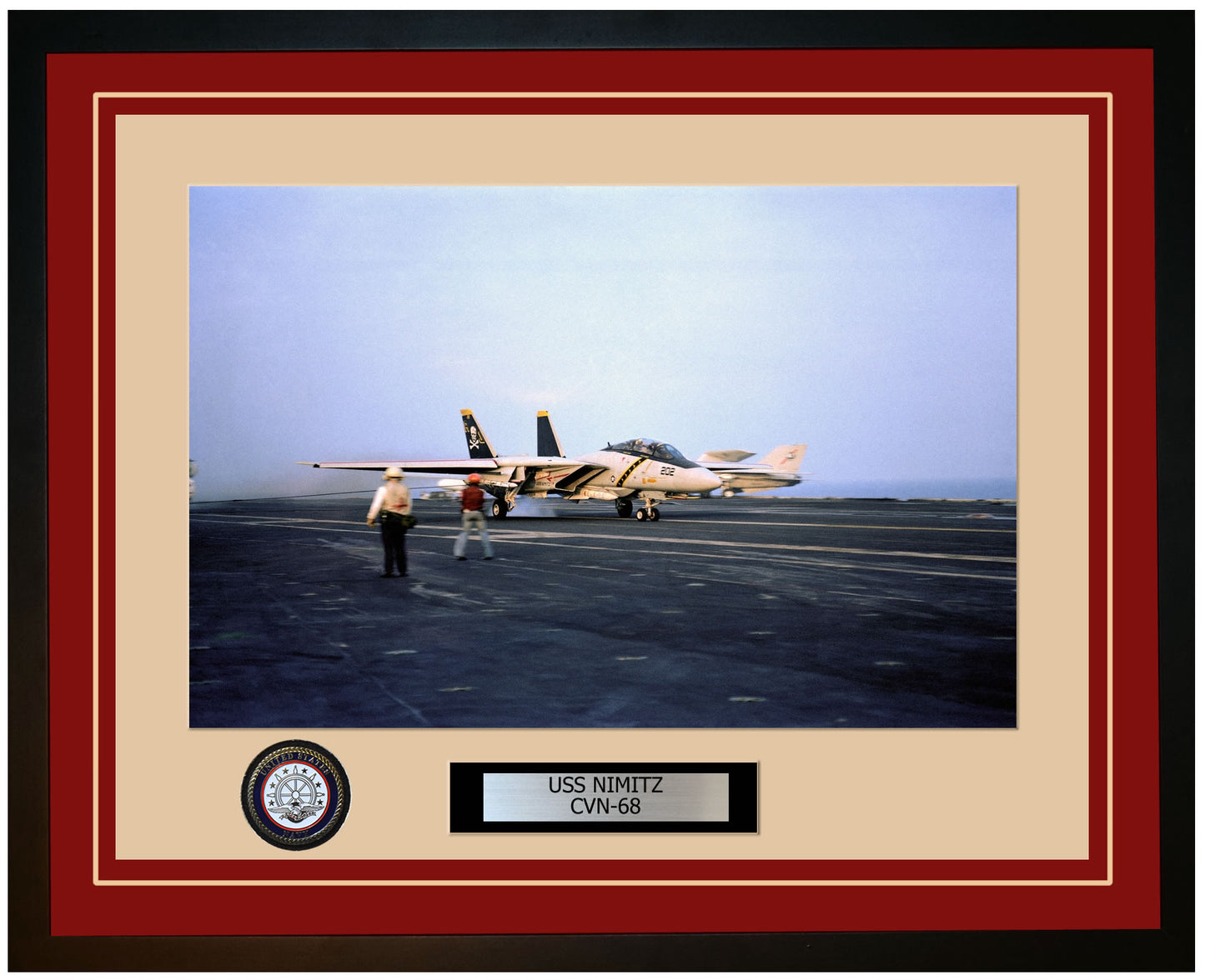 USS NIMITZ CVN-68 Framed Navy Ship Photo Burgundy