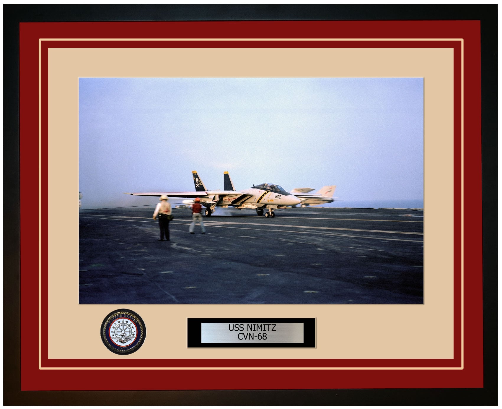 USS NIMITZ CVN-68 Framed Navy Ship Photo Burgundy