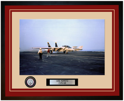 USS NIMITZ CVN-68 Framed Navy Ship Photo Burgundy
