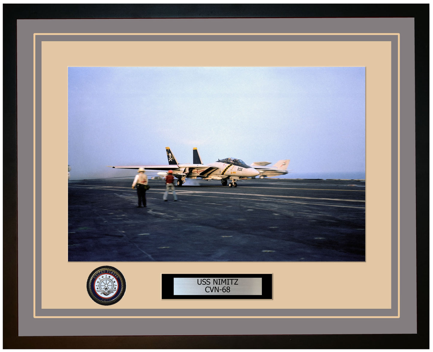 USS NIMITZ CVN-68 Framed Navy Ship Photo Grey
