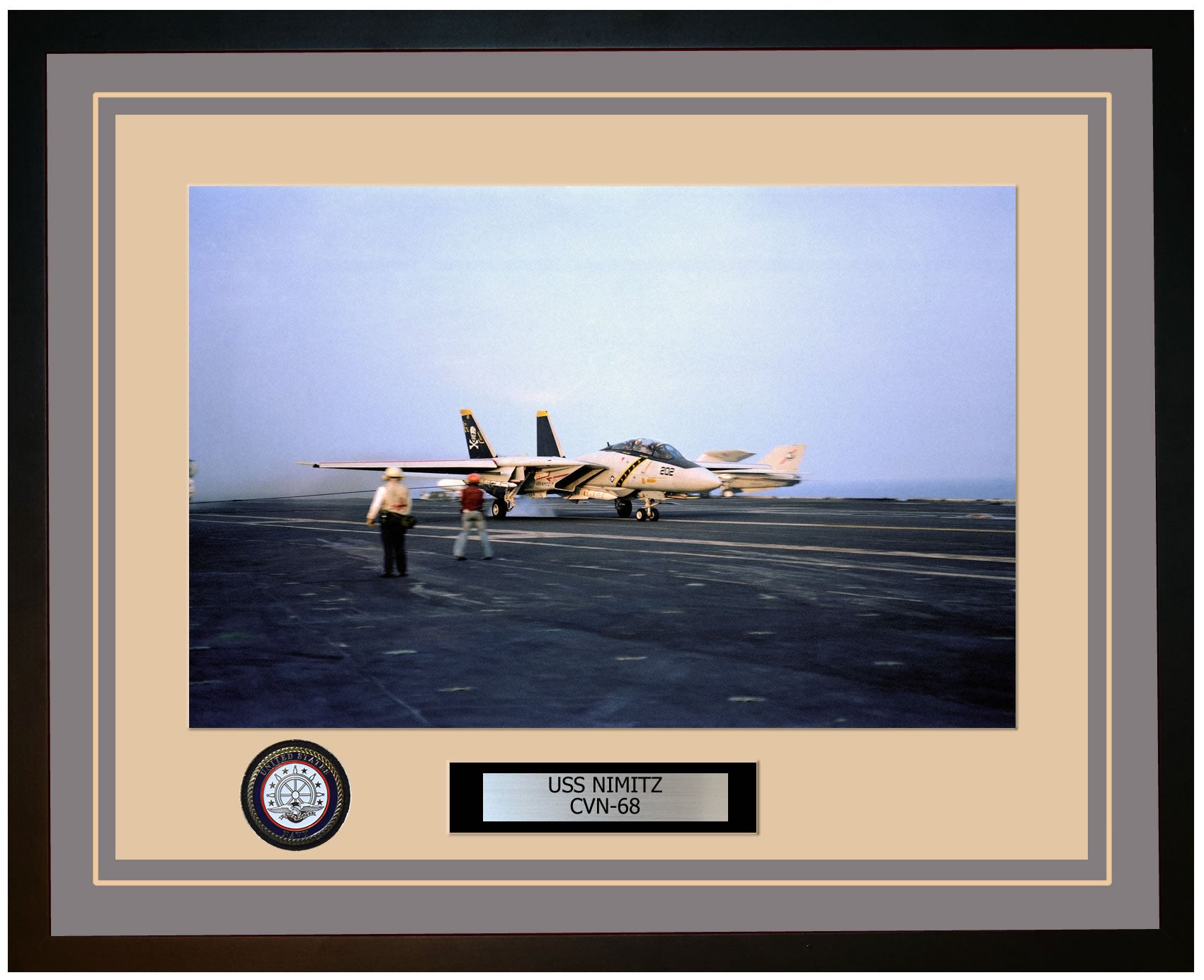 USS NIMITZ CVN-68 Framed Navy Ship Photo Grey