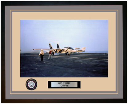 USS NIMITZ CVN-68 Framed Navy Ship Photo Grey
