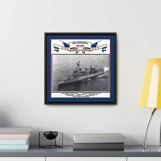 USS Ingersoll DD-652 Navy Floating Frame Photo Desk View