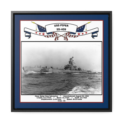 USS Piper SS-409 Navy Floating Frame Photo Front View
