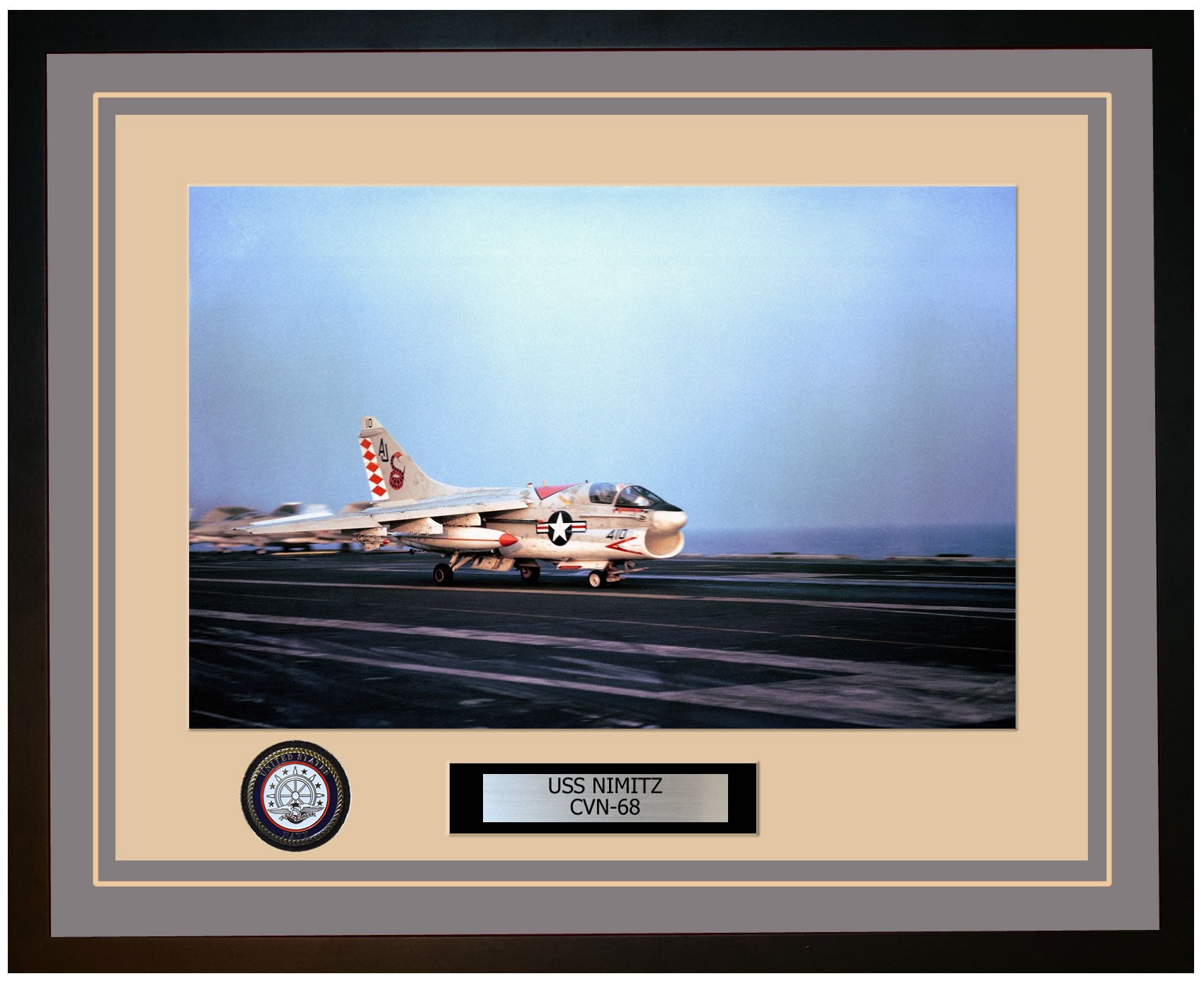 USS NIMITZ CVN-68 Framed Navy Ship Photo Grey