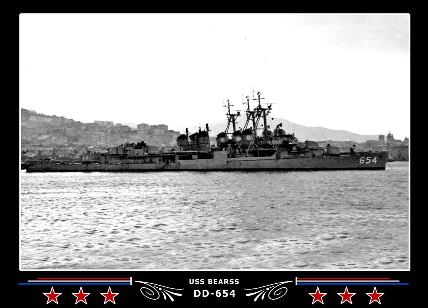 USS Bearss DD-654 Canvas Photo Print