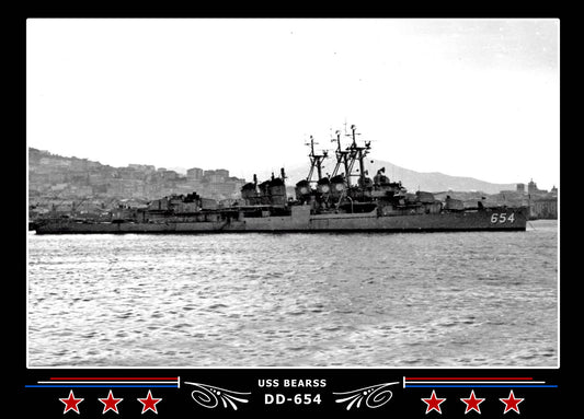 USS Bearss DD-654 Canvas Photo Print