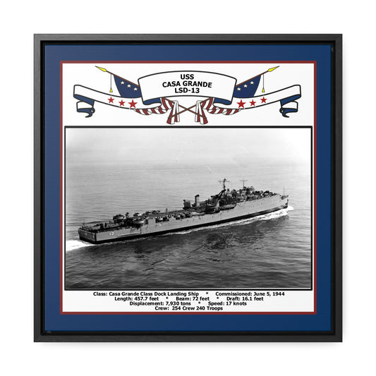 USS Casa Grande LSD-13 Navy Floating Frame Photo Front View