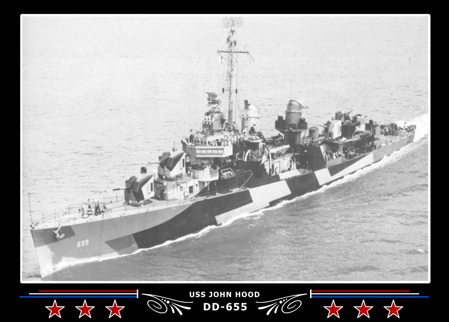 USS John Hood DD-655 Canvas Photo Print