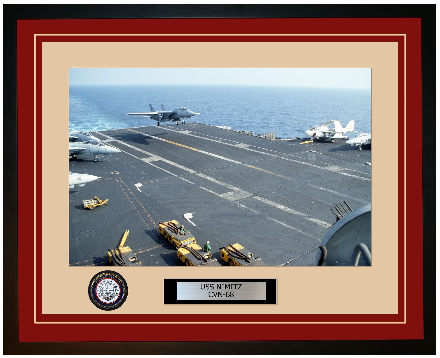 USS NIMITZ CVN-68 Framed Navy Ship Photo Burgundy