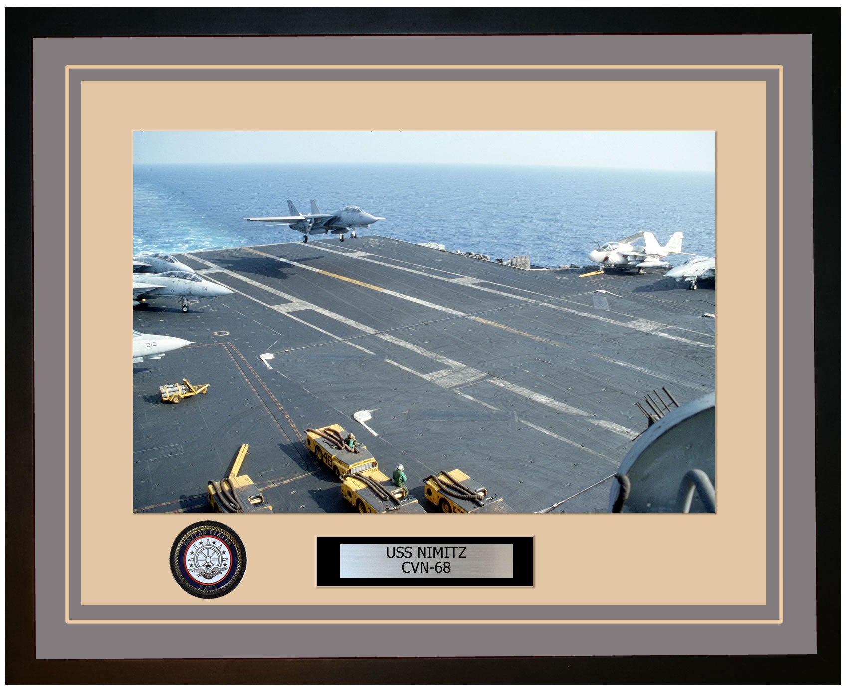 USS NIMITZ CVN-68 Framed Navy Ship Photo Grey