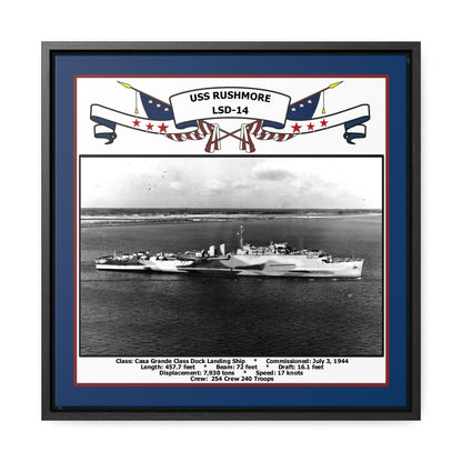 USS Rushmore LSD-14 Navy Floating Frame Photo Front View