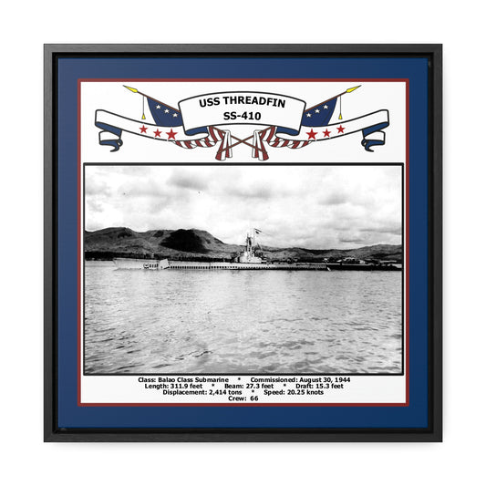USS Threadfin SS-410 Navy Floating Frame Photo Front View