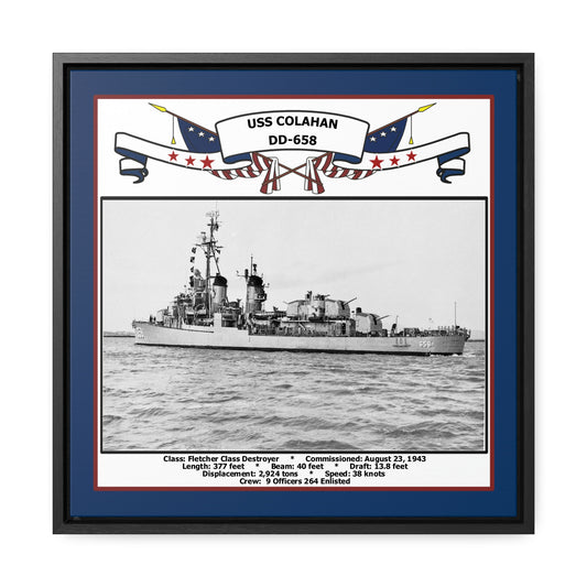 USS Colahan DD-658 Navy Floating Frame Photo Front View