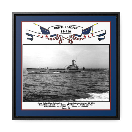 USS Threadfin SS-410 Navy Floating Frame Photo Front View