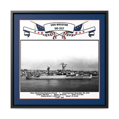 USS Brister DE-327 Navy Floating Frame Photo Front View