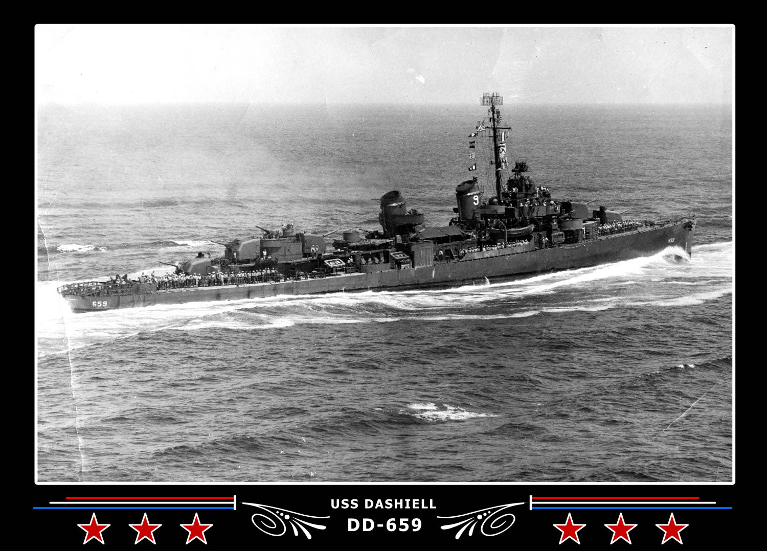 USS Dashiell DD-659 Canvas Photo Print