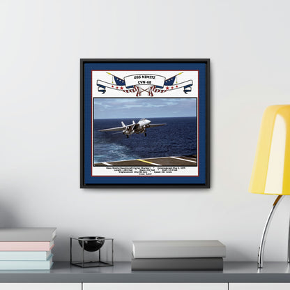 USS Nimitz CVN-68 Navy Floating Frame Photo Desk View