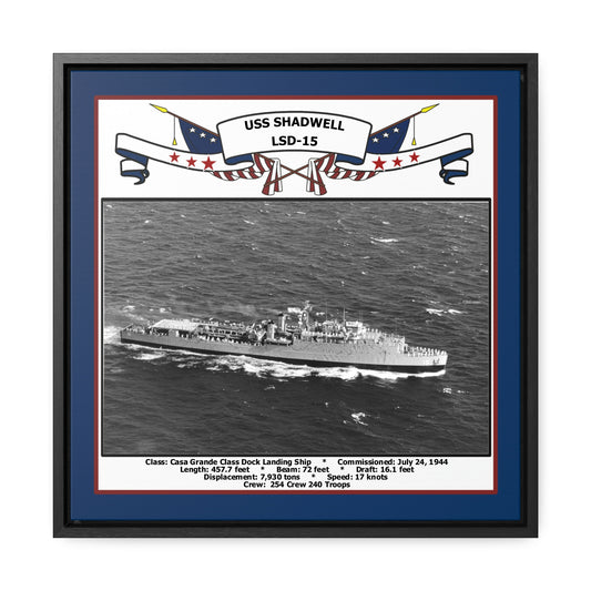USS Shadwell LSD-15 Navy Floating Frame Photo Front View