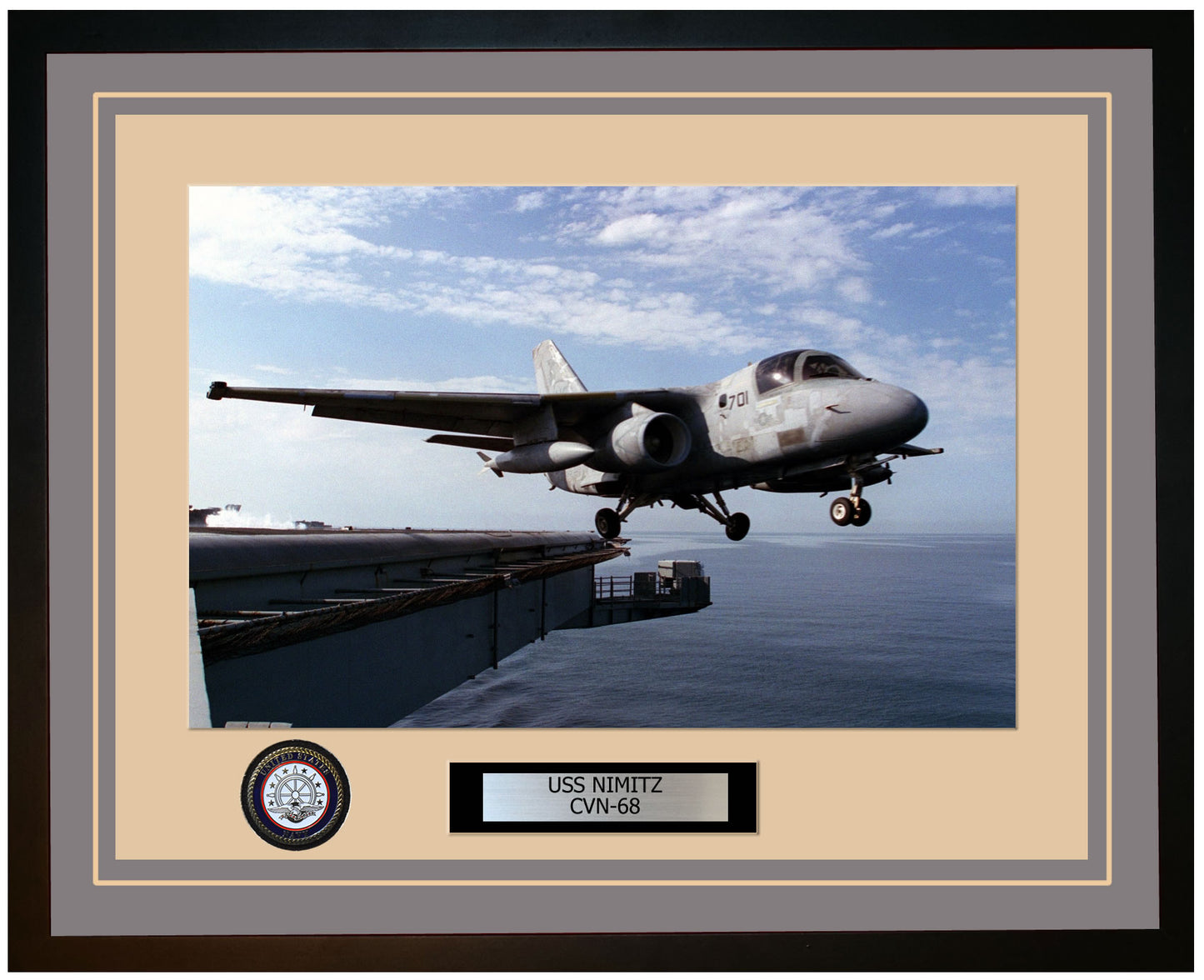 USS NIMITZ CVN-68 Framed Navy Ship Photo Grey