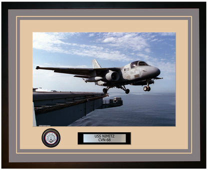 USS NIMITZ CVN-68 Framed Navy Ship Photo Grey
