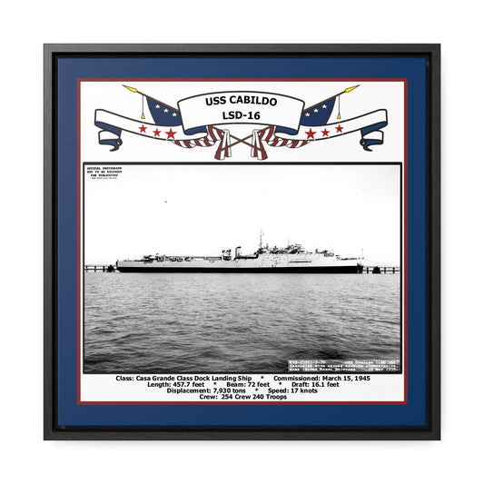 USS Cabildo LSD-16 Navy Floating Frame Photo Front View