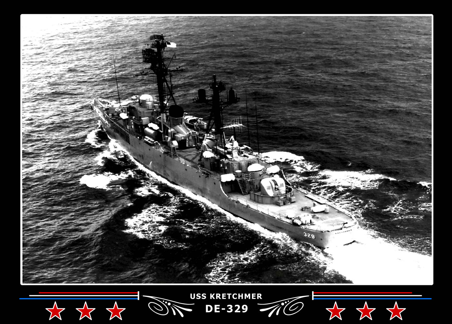 USS Kretchmer DE-329 Canvas Photo Print