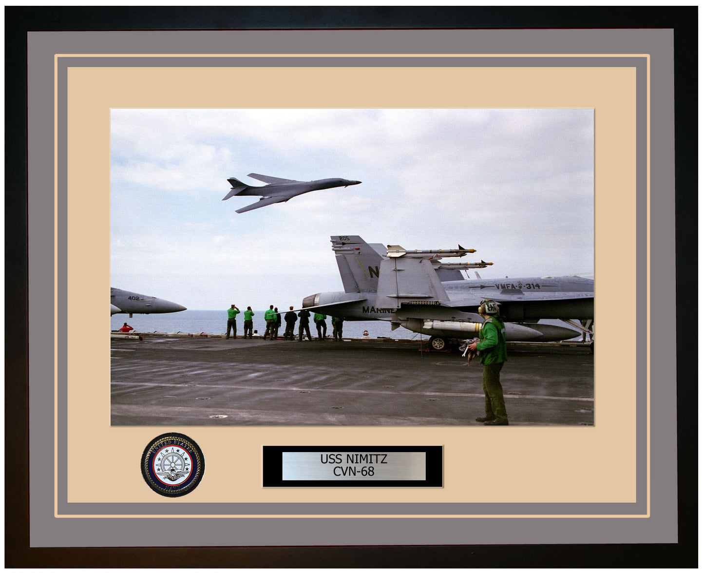 USS NIMITZ CVN-68 Framed Navy Ship Photo Grey